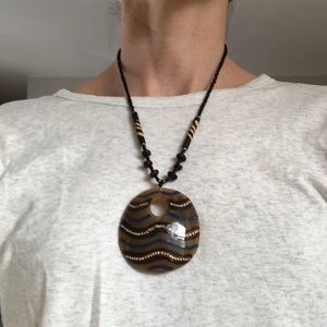 Handmade necklace, beads, hand painted